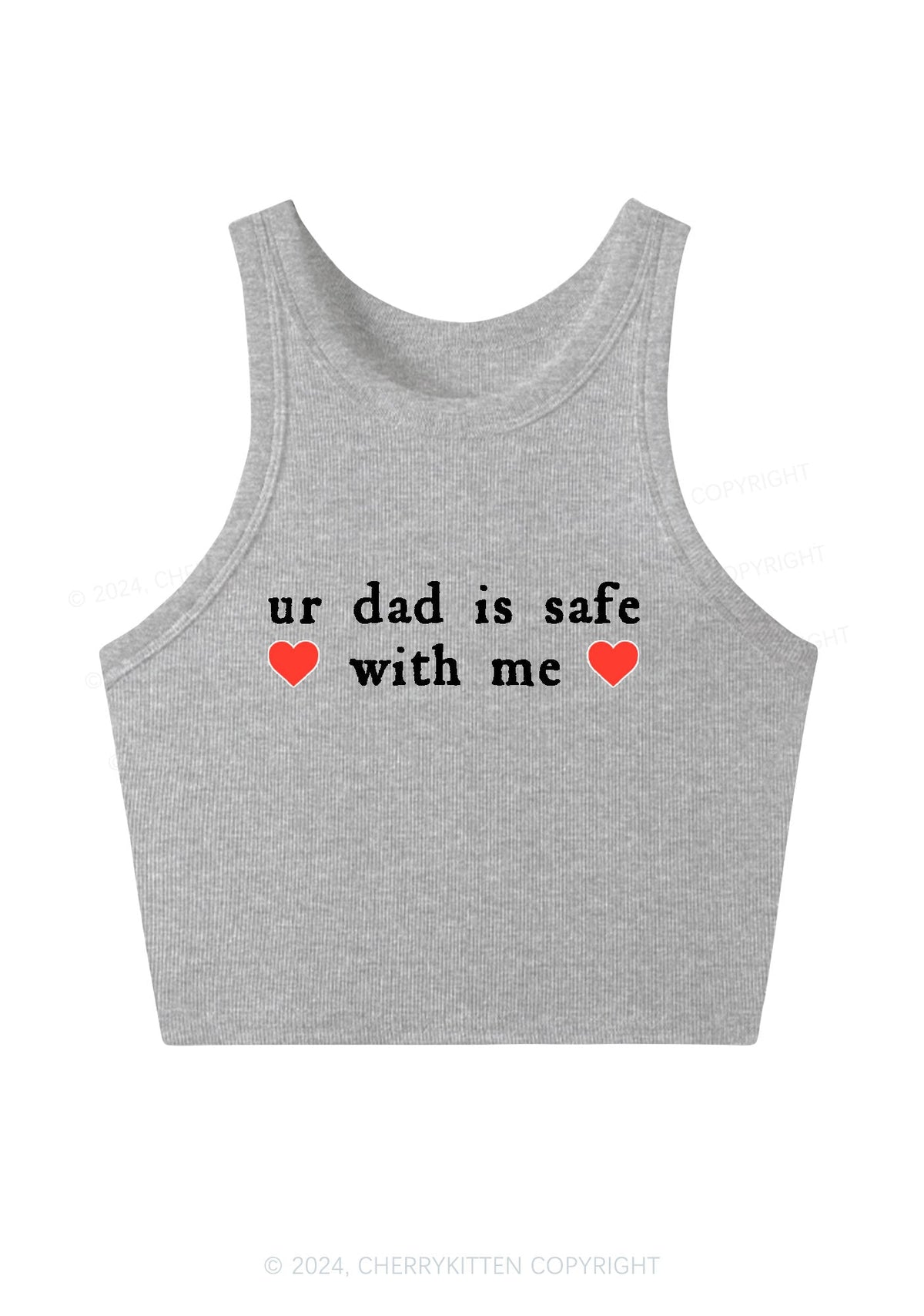 Ur Dad Is Safe With Me Y2K Crop Tank Top Cherrykitten