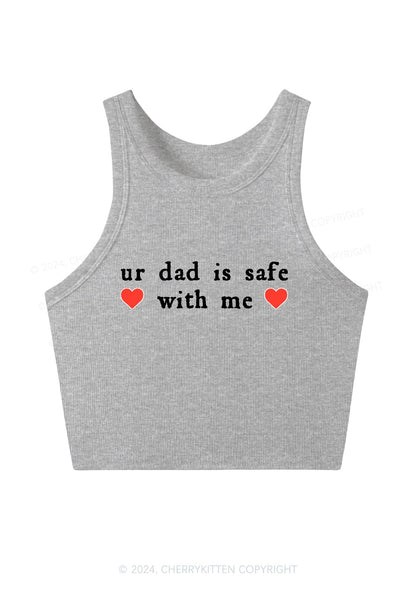 Ur Dad Is Safe With Me Y2K Crop Tank Top Cherrykitten