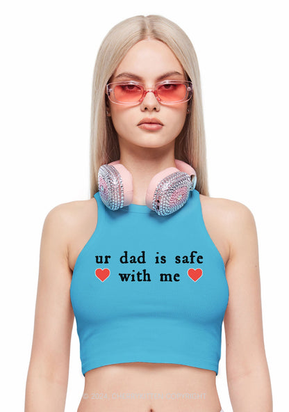 Ur Dad Is Safe With Me Y2K Crop Tank Top Cherrykitten