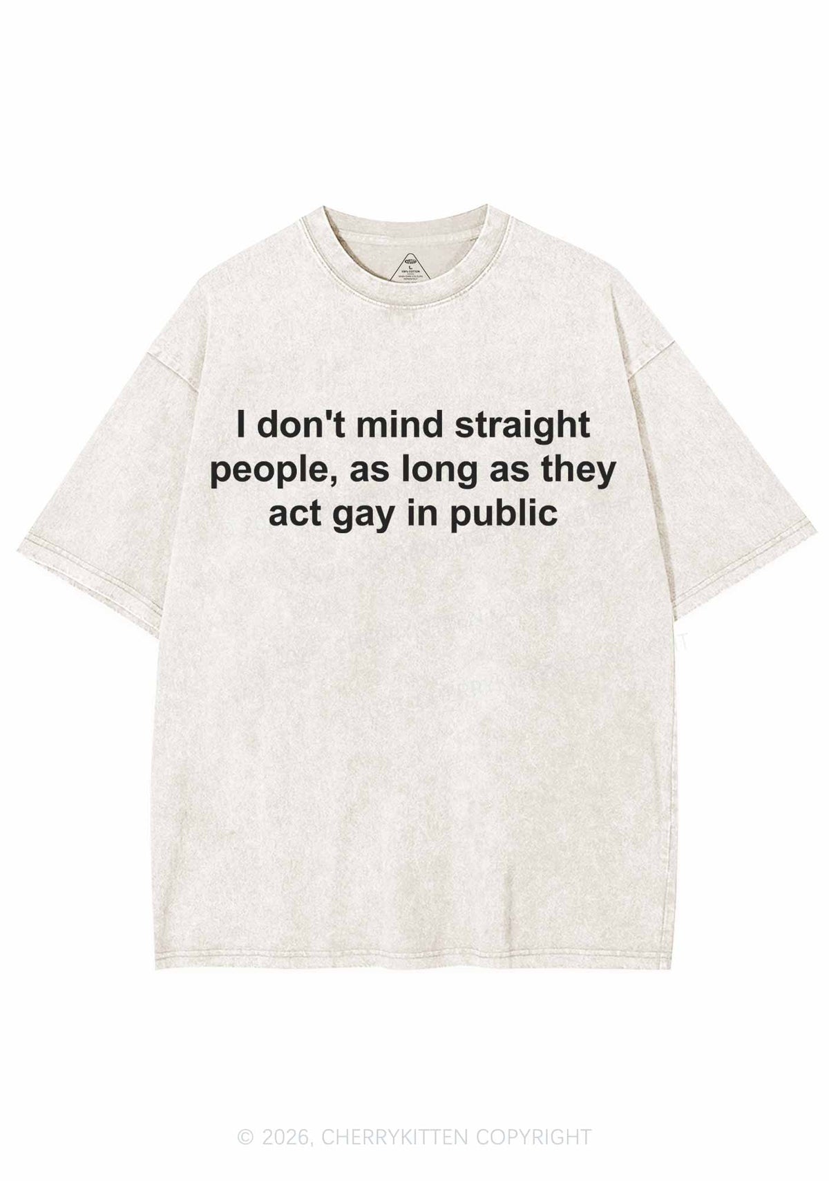 Act Gay In Public Pride Y2K Shirts Washed Tee Cherrykitten