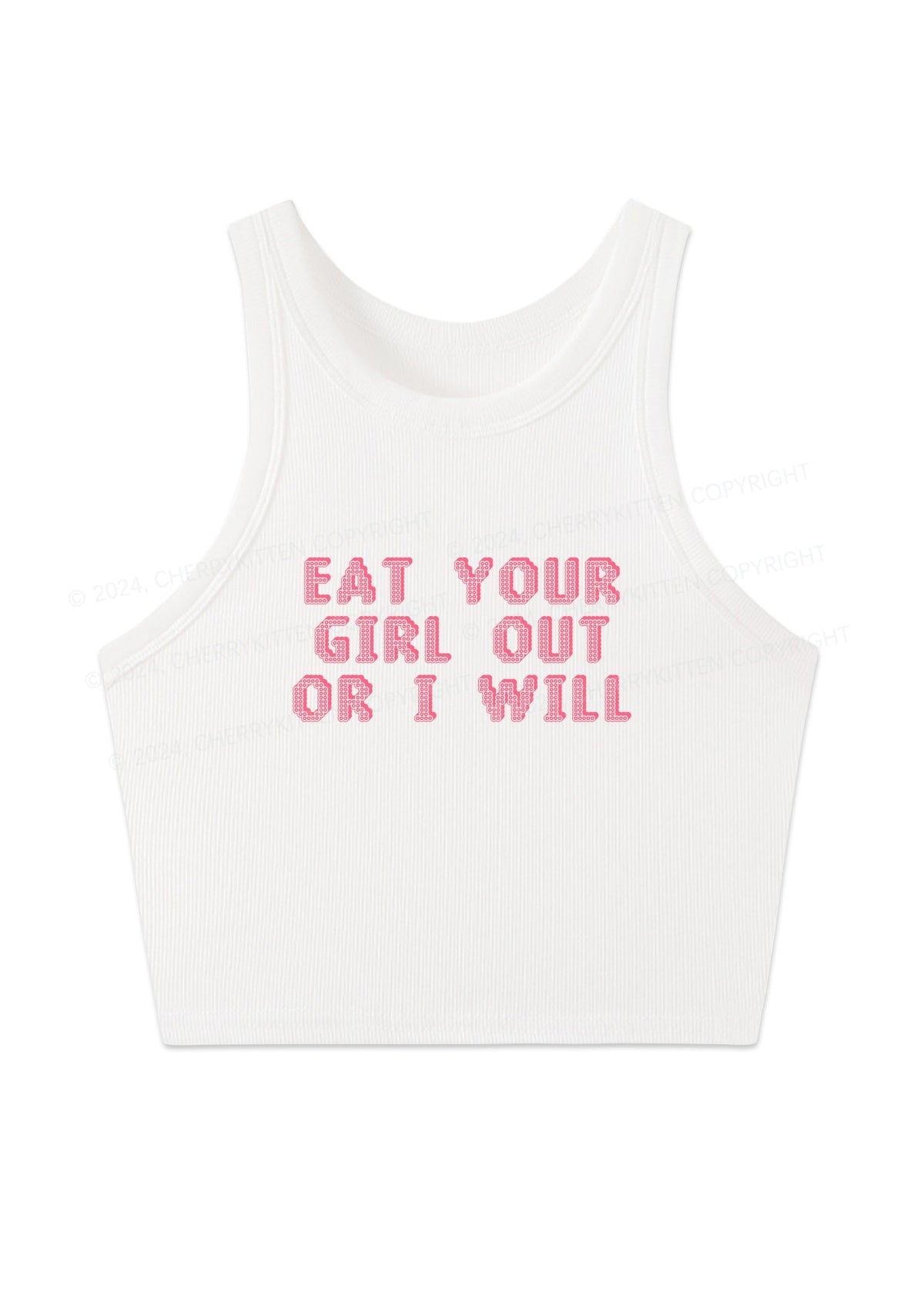 Eat Your Girl Out Y2K Crop Tank Top Cherrykitten