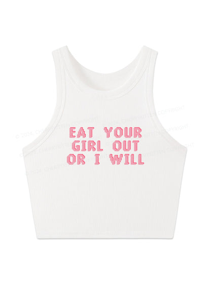 Eat Your Girl Out Y2K Crop Tank Top Cherrykitten