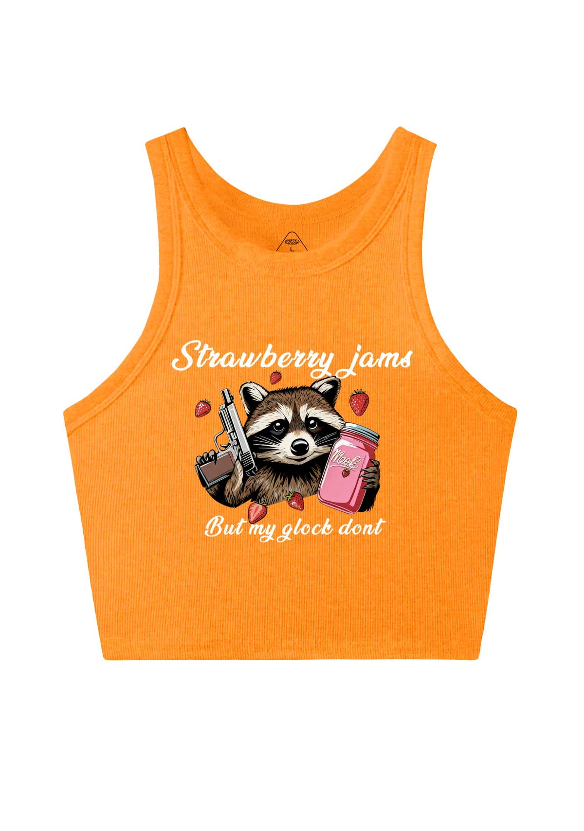 Strawberry Jams Raccoon Y2K Crop Tank Top Cherrykitten