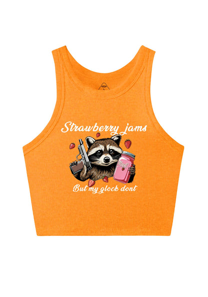 Strawberry Jams Raccoon Y2K Crop Tank Top Cherrykitten