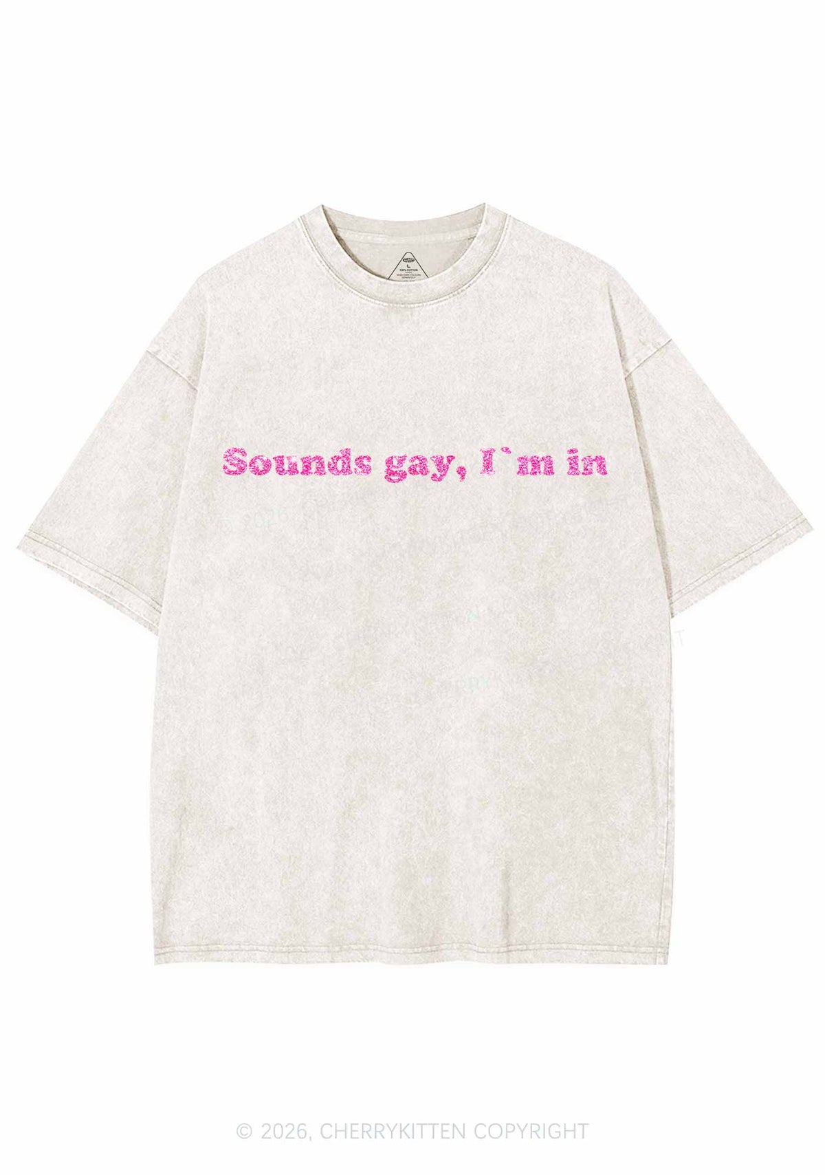 Glitter Sounds Gay Pride Y2K Shirts Washed Tee Cherrykitten