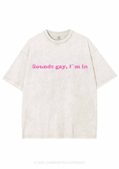 Glitter Sounds Gay Pride Y2K Shirts Washed Tee Cherrykitten