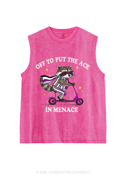 Put The Ace In Menace Pride Y2K Washed Muscle Tank Cherrykitten