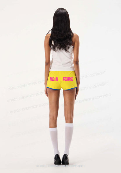 Mean Femme Pride Y2K Booty Shorts Cherrykitten