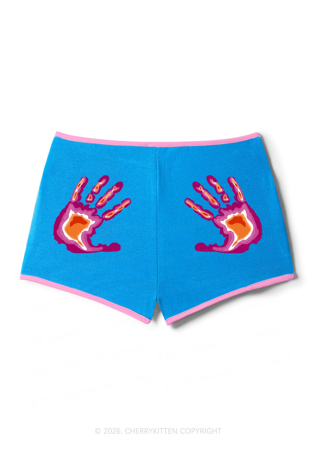 Lesbian Thermal Hands Pride Y2K Booty Shorts Cherrykitten