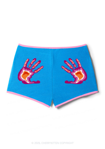 Lesbian Thermal Hands Pride Y2K Booty Shorts Cherrykitten