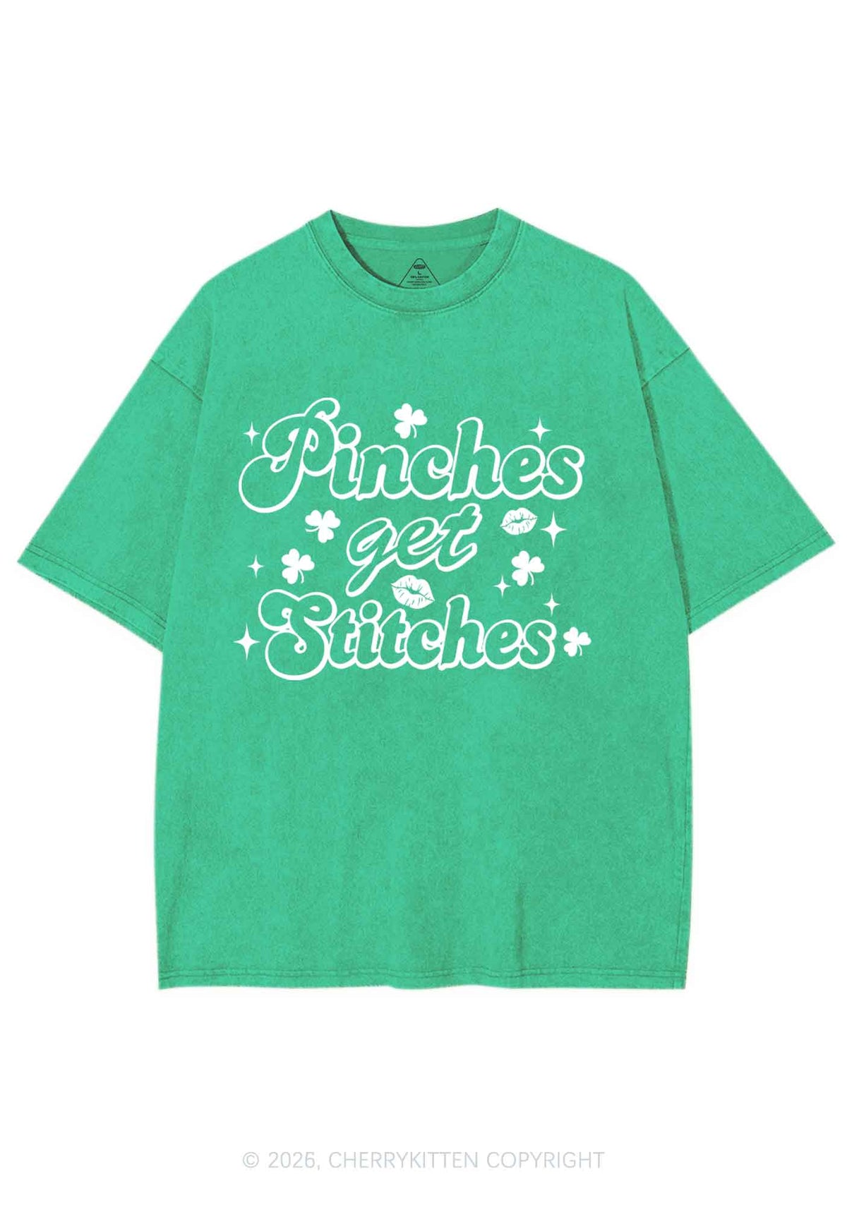 Pinches Get Stitches St Patricks Y2K Shirts Washed Tee Cherrykitten
