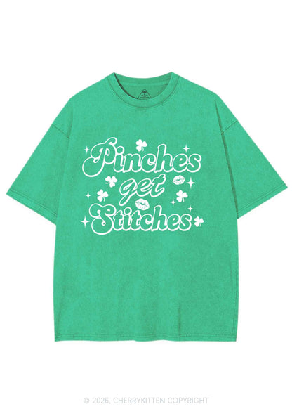 Pinches Get Stitches St Patricks Y2K Shirts Washed Tee Cherrykitten