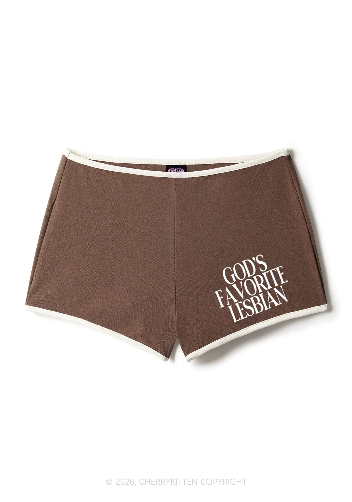 Gods Favorite Lesbian Pride Y2K Booty Shorts Cherrykitten