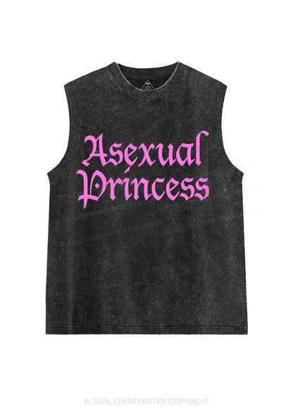 Asexual Princess Pride Y2K Washed Muscle Tank Cherrykitten