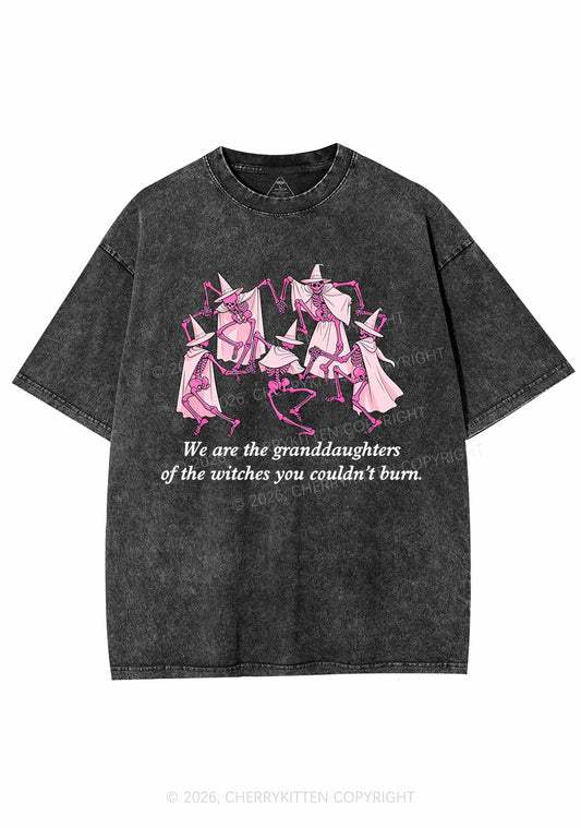 Halloween Granddaughters Of The Witches Y2K Shirts Washed Tee Cherrykitten