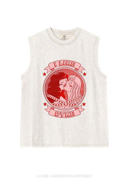 I Like Dyke Pride Y2K Washed Muscle Tank Cherrykitten