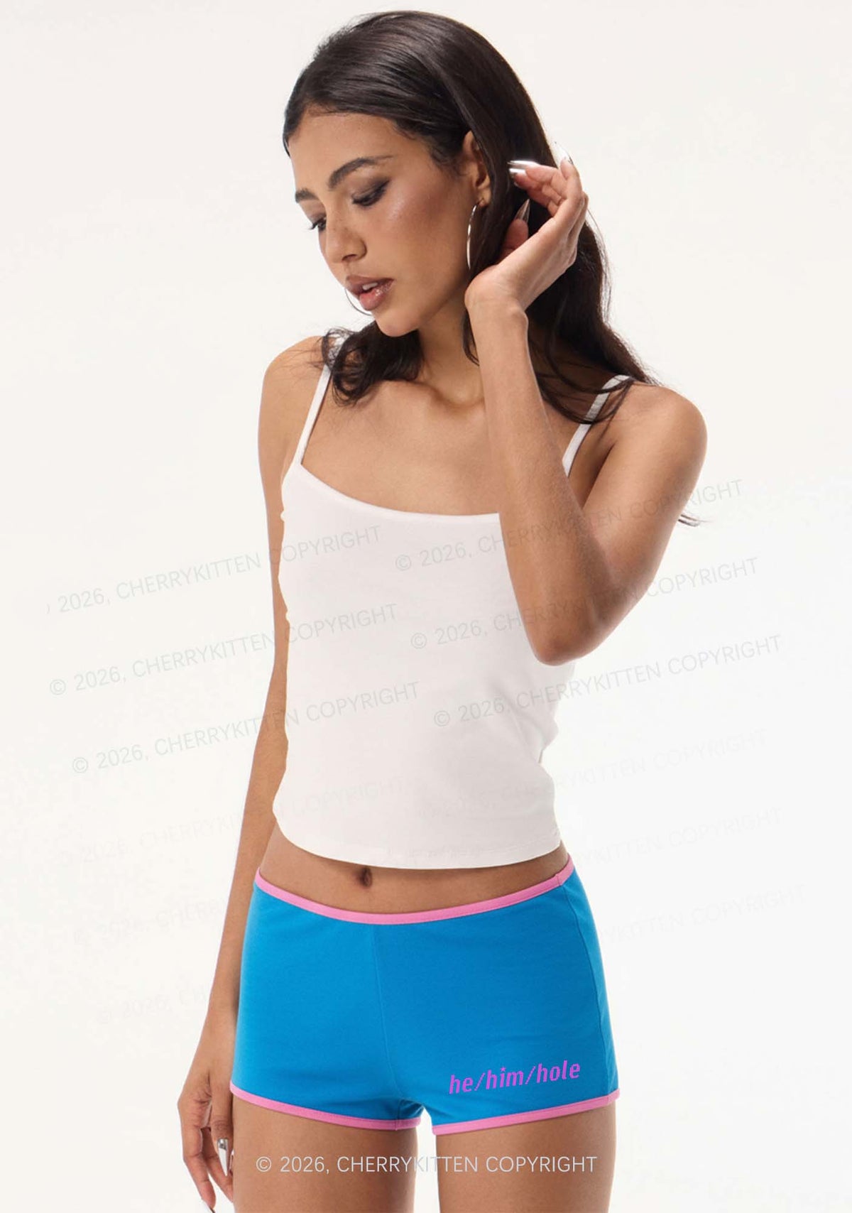 He Him Hole Pride Y2K Booty Shorts Cherrykitten