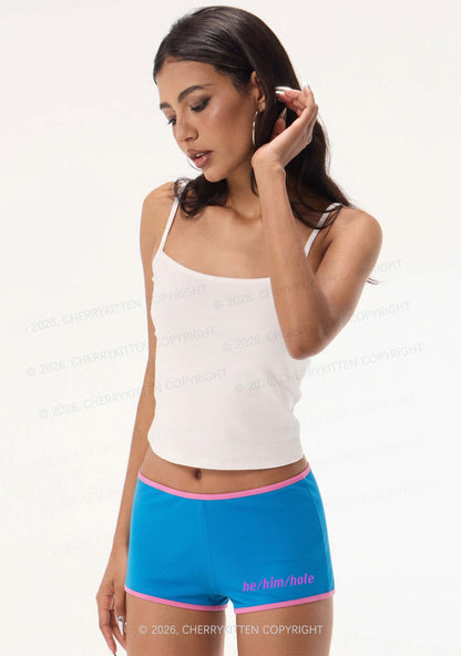 He Him Hole Pride Y2K Booty Shorts Cherrykitten