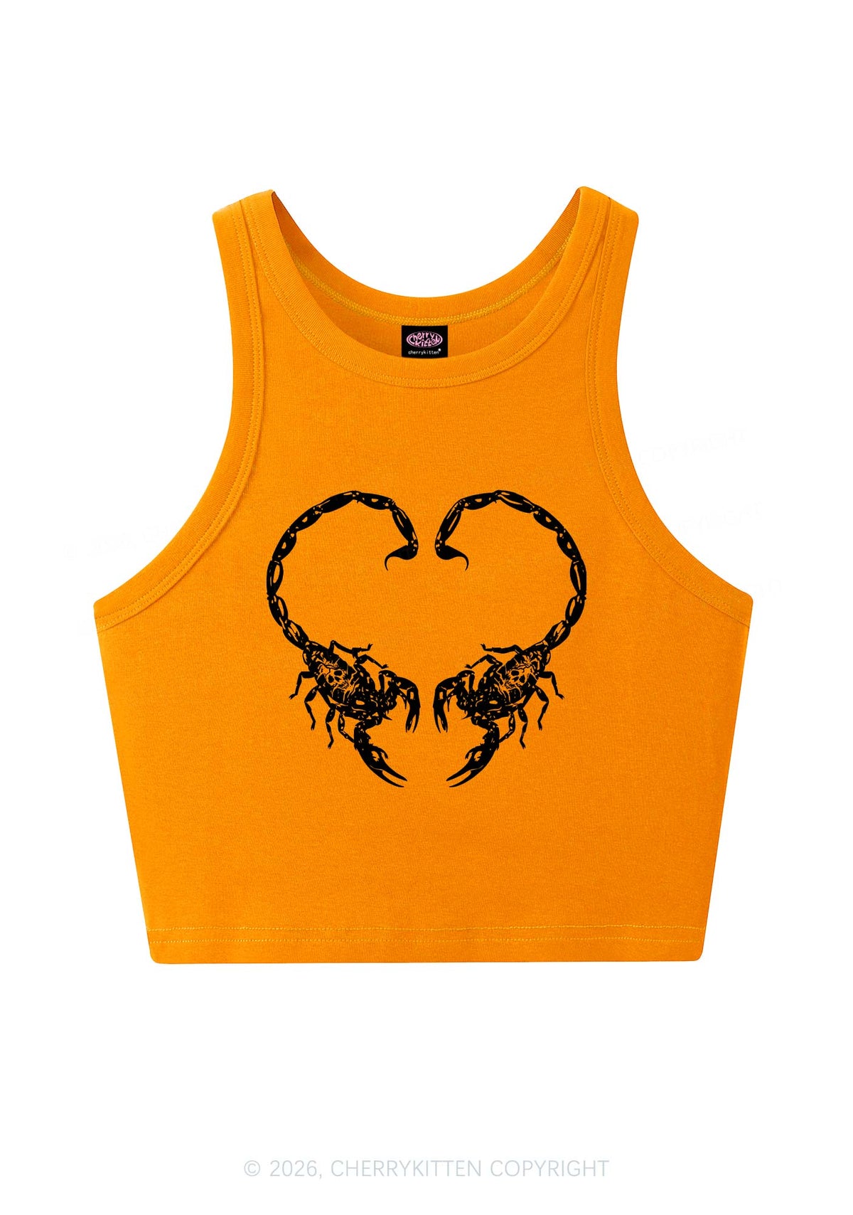 Skull Scorpion Heart Y2K Crop Tank Top Cherrykitten