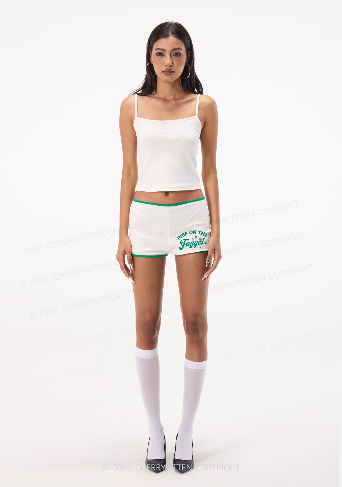 Dibs On The Faggot Pride Y2K Booty Shorts Cherrykitten