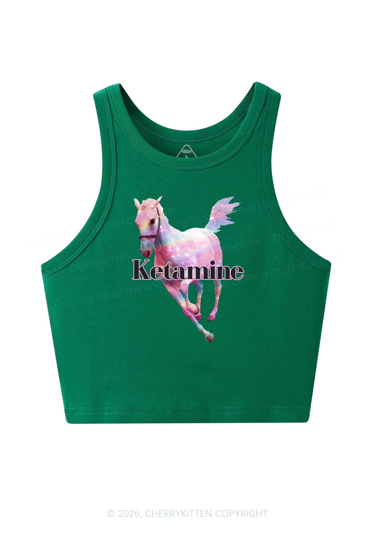 Pink Horse Y2K Crop Tank Top Cherrykitten