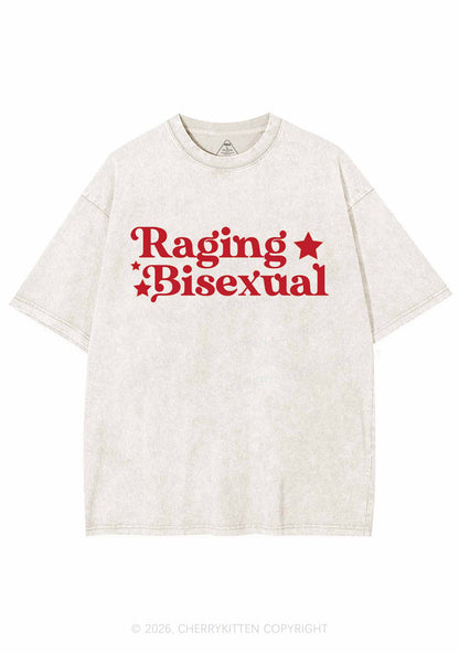 Raging Bisexual Stars Pride Y2K Shirts Washed Tee Cherrykitten