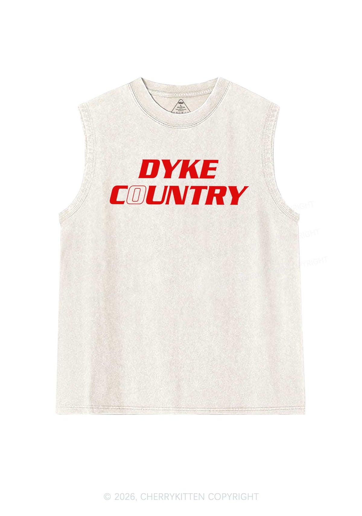Dyke Country Pride Y2K Washed Muscle Tank Cherrykitten