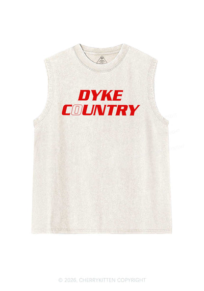Dyke Country Pride Y2K Washed Muscle Tank Cherrykitten