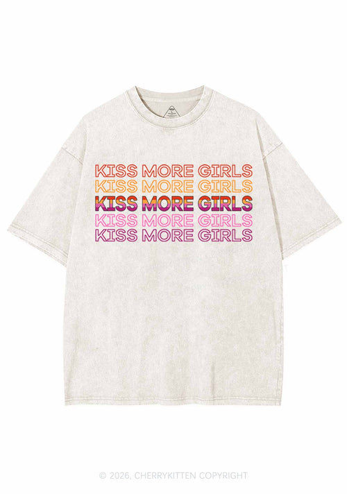 Kiss More Girls Pride Y2K Shirts Washed Tee Cherrykitten