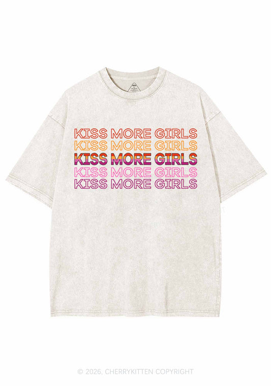 Kiss More Girls Pride Y2K Shirts Washed Tee Cherrykitten