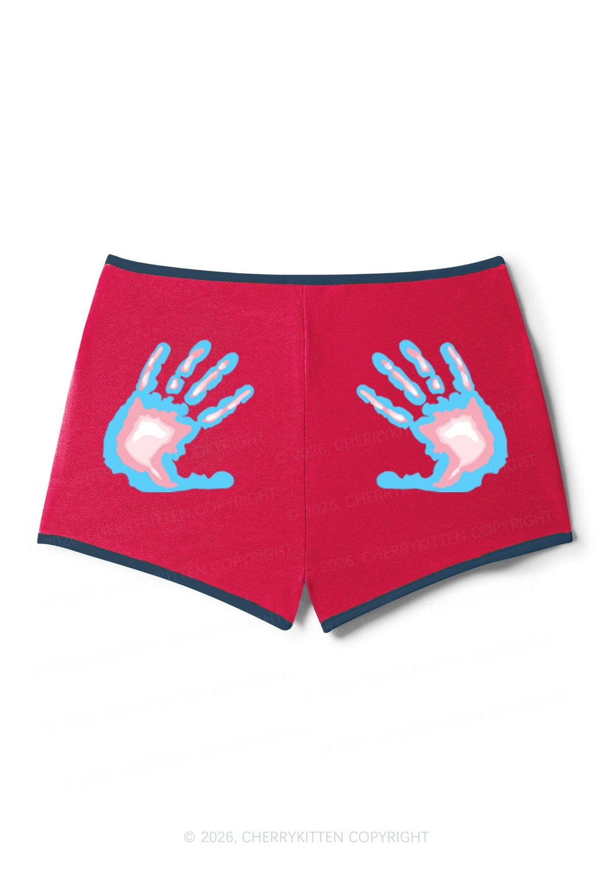 Trans Thermal Hands Pride Y2K Booty Shorts Cherrykitten