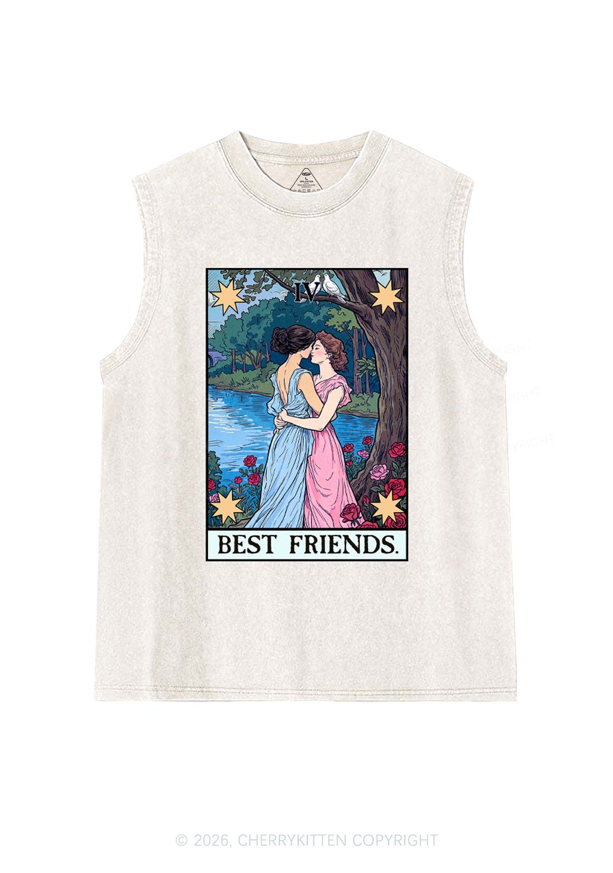 Best Friends Tarot Pride Y2K Washed Muscle Tank Cherrykitten