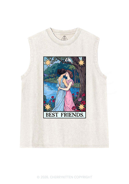 Best Friends Tarot Pride Y2K Washed Muscle Tank Cherrykitten