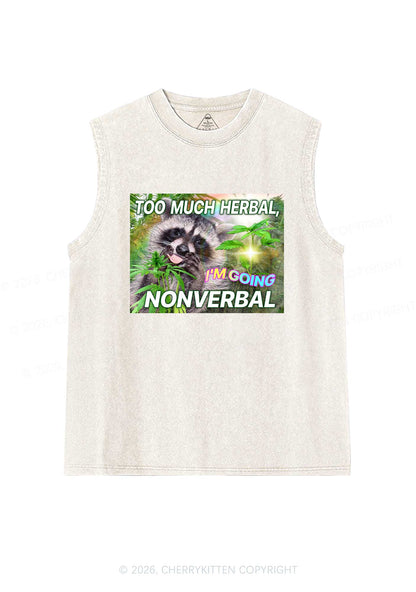 Im Going Nonverbal Y2K Washed Muscle Tank Cherrykitten