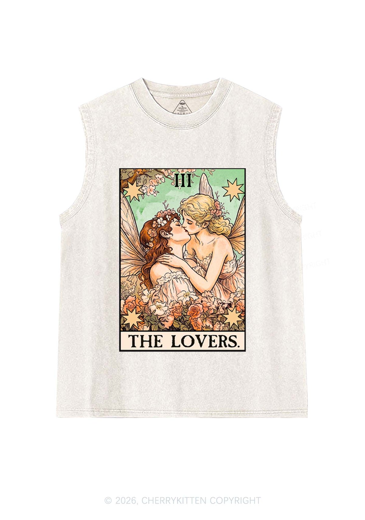 Fairykiss Lovers Tarot Pride Y2K Washed Muscle Tank Cherrykitten