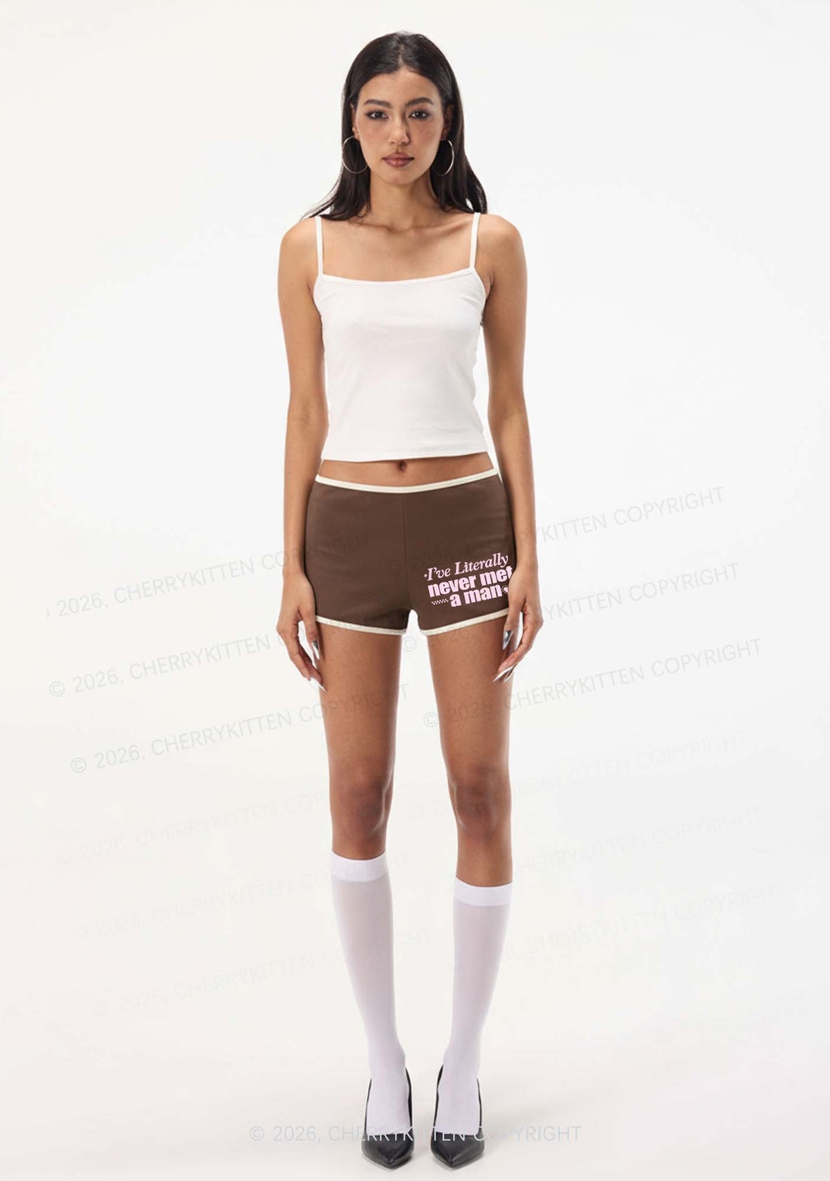 Never Met A Man Pride Y2K Booty Shorts Cherrykitten