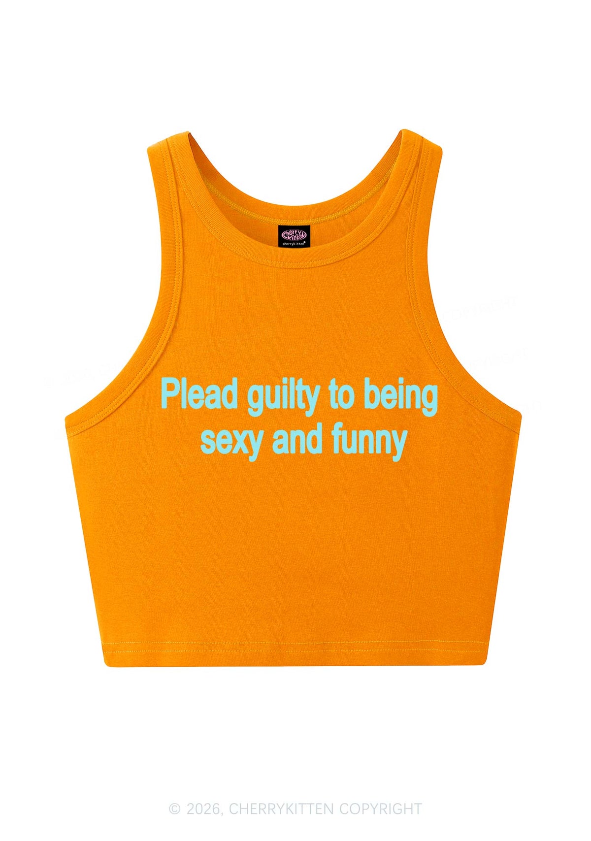Plead Guilty To Being Funny Y2K Crop Tank Top Cherrykitten