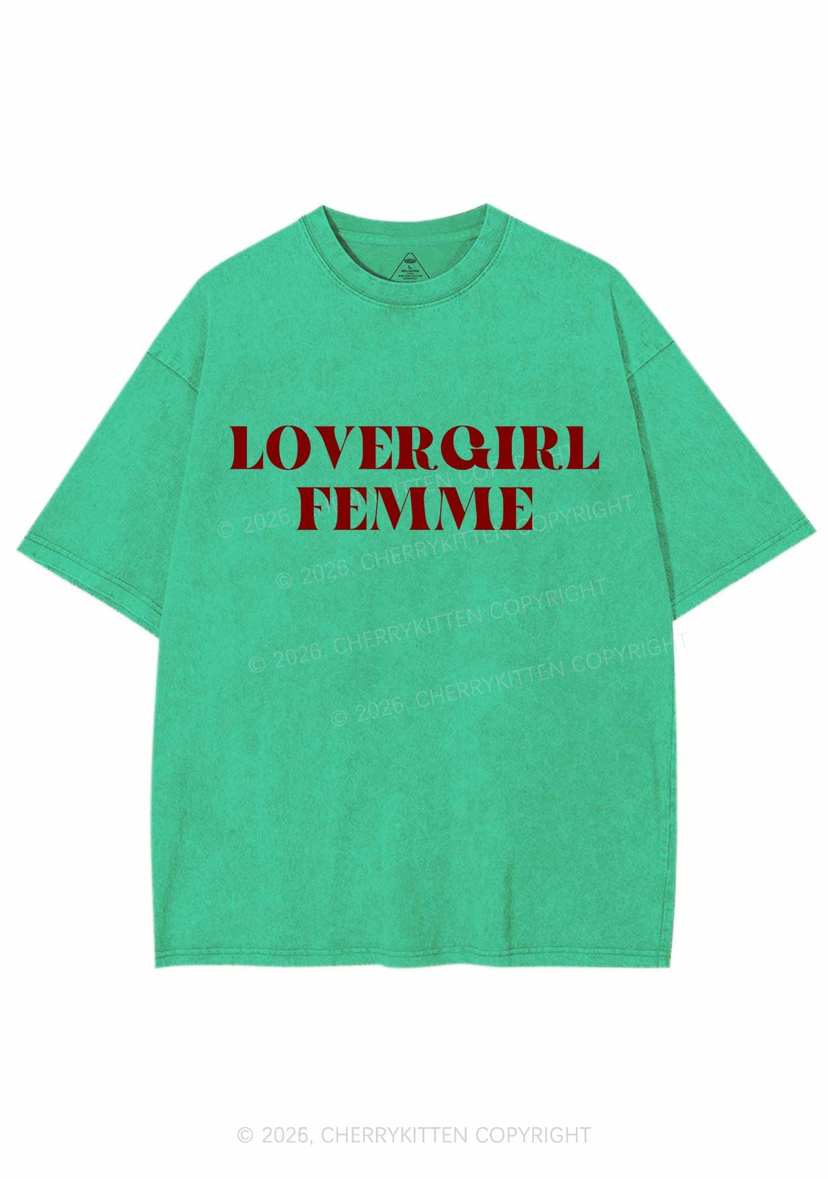 Lovergirl Femme Pride Y2K Shirts Washed Tee Cherrykitten