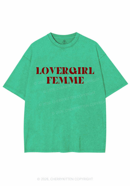 Lovergirl Femme Pride Y2K Shirts Washed Tee Cherrykitten