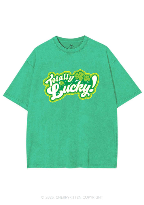Totally Lucky St Patricks Y2K Shirts Washed Tee Cherrykitten