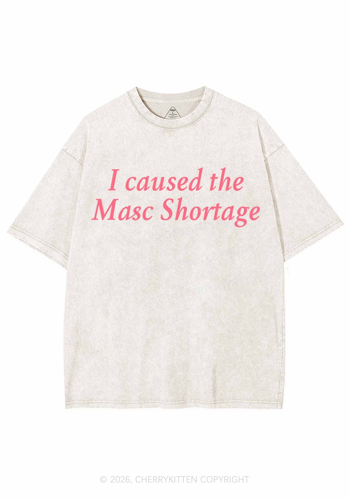 I Caused The Masc Shortage Pride Y2K Shirts Washed Tee Cherrykitten