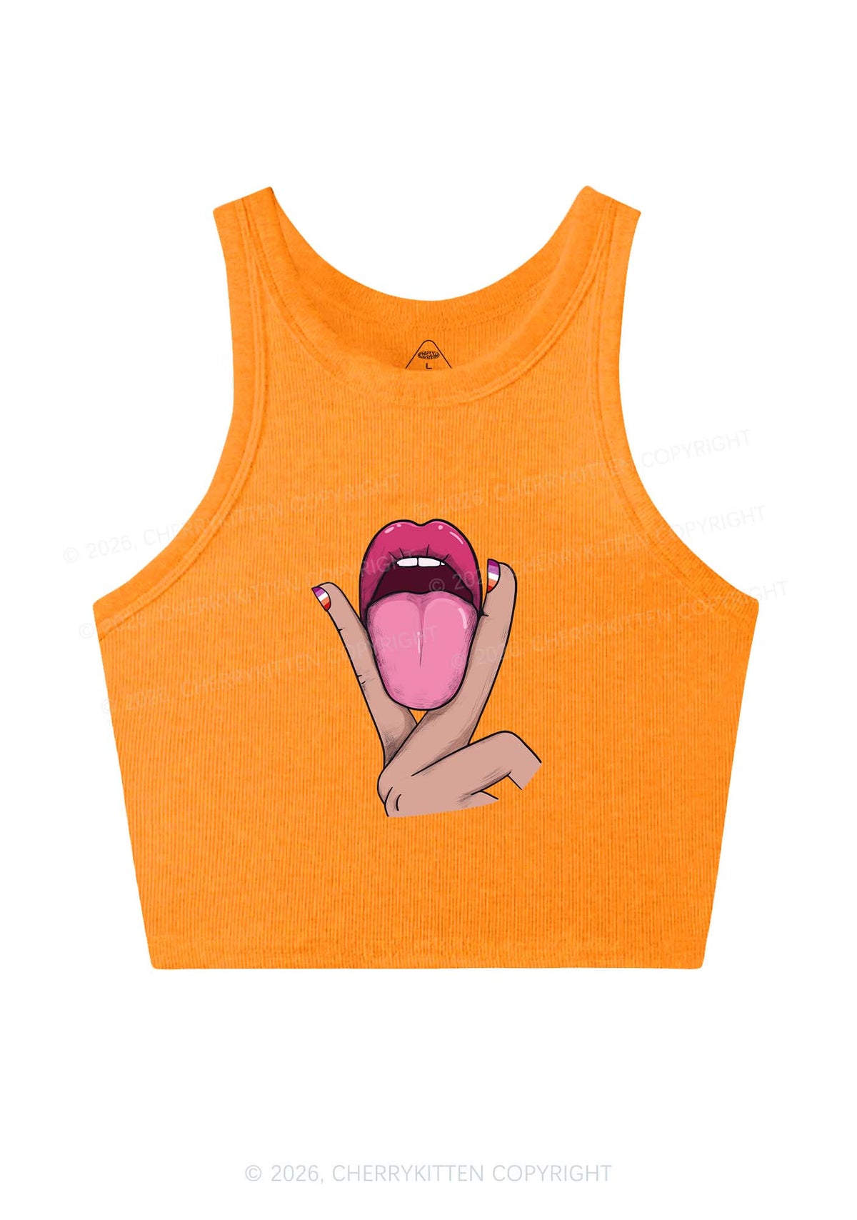 Lesbian Kissing Pride Y2K Crop Tank Top Cherrykitten