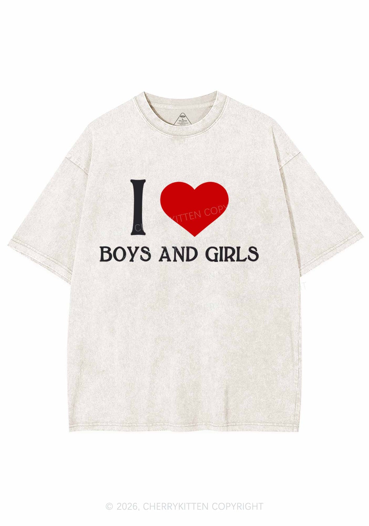 I Love Boys and Girls Pride Y2K Shirts Washed Tee Cherrykitten