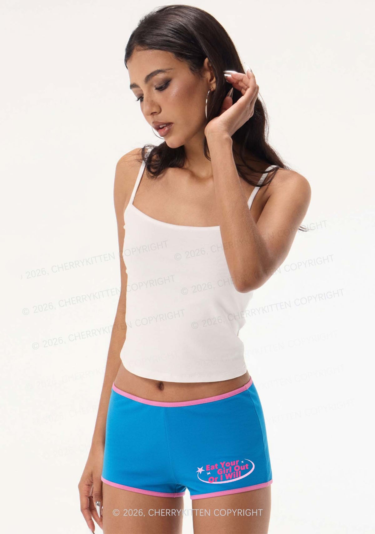 Eat Your Girl Out Pride Y2K Booty Shorts Cherrykitten