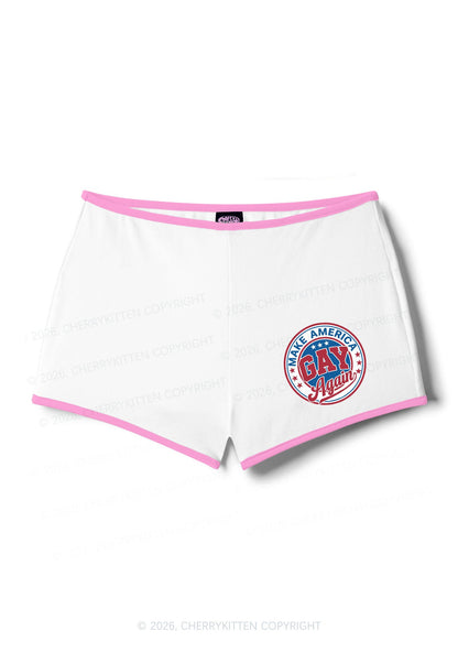 Make America Gay Again Pride Y2K Booty Shorts Cherrykitten