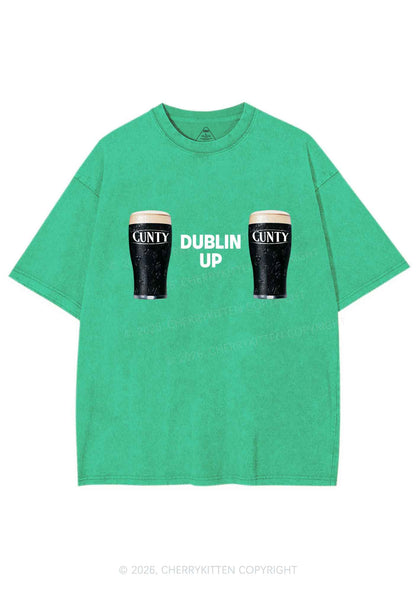 Dublin Up St Patricks Y2K Shirts Washed Tee Cherrykitten