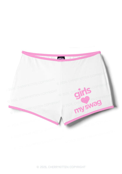 Girls Love My Swag Pride Y2K Booty Shorts Cherrykitten