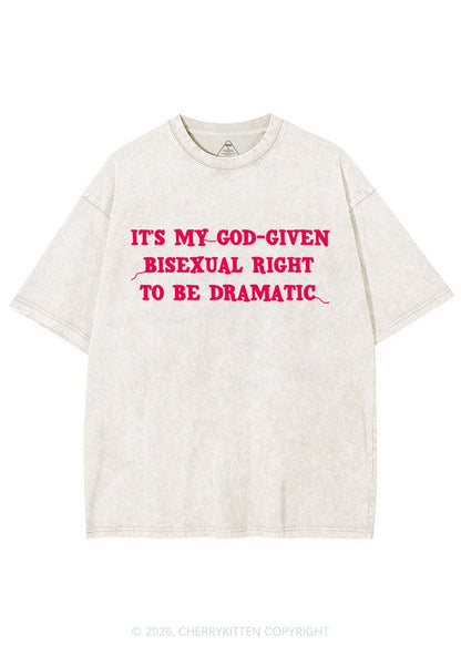God Given Bisexual Right Pride Y2K Shirts Washed Tee Cherrykitten