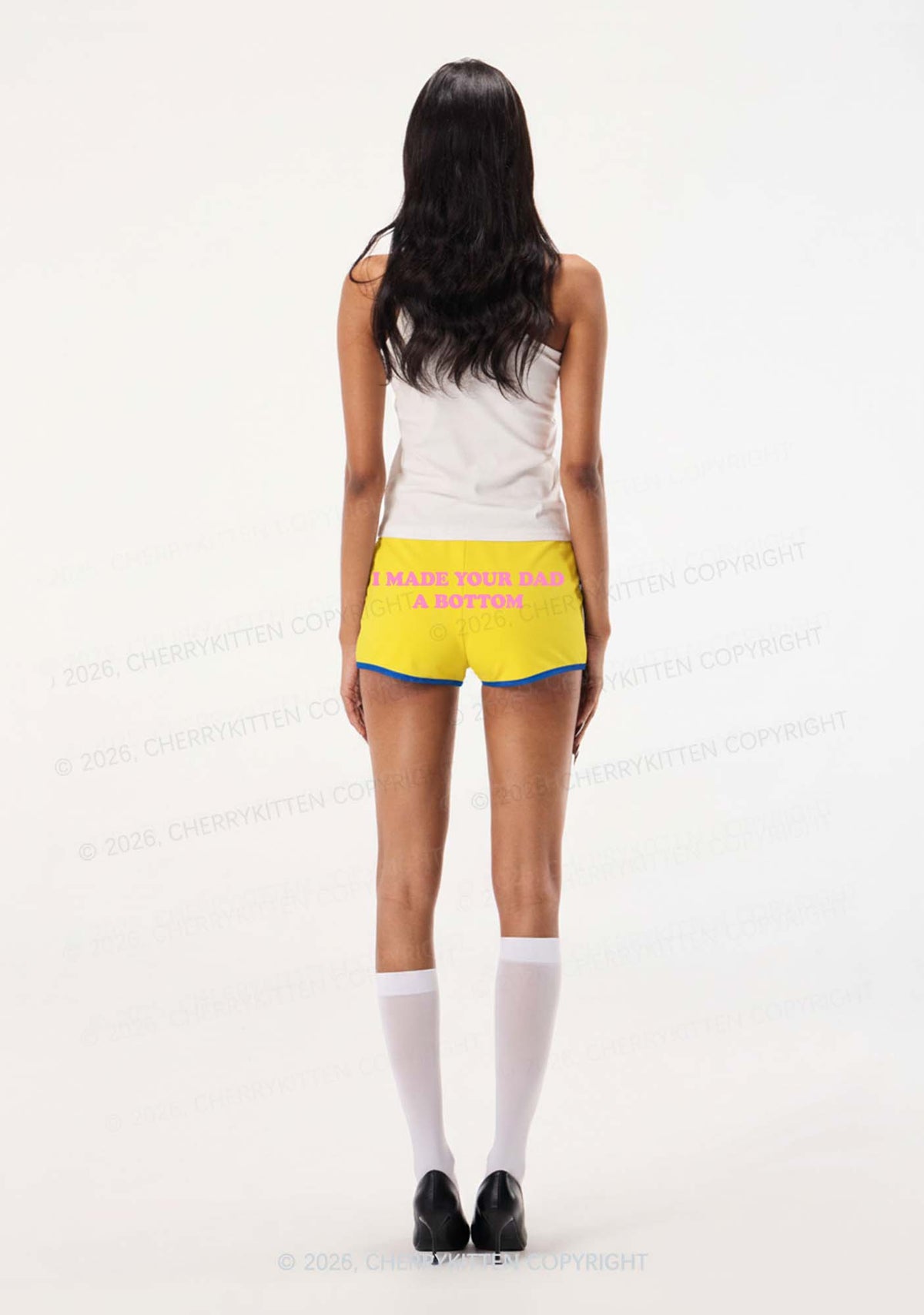 Made Your Dad Bottom Pride Y2K Booty Shorts Cherrykitten
