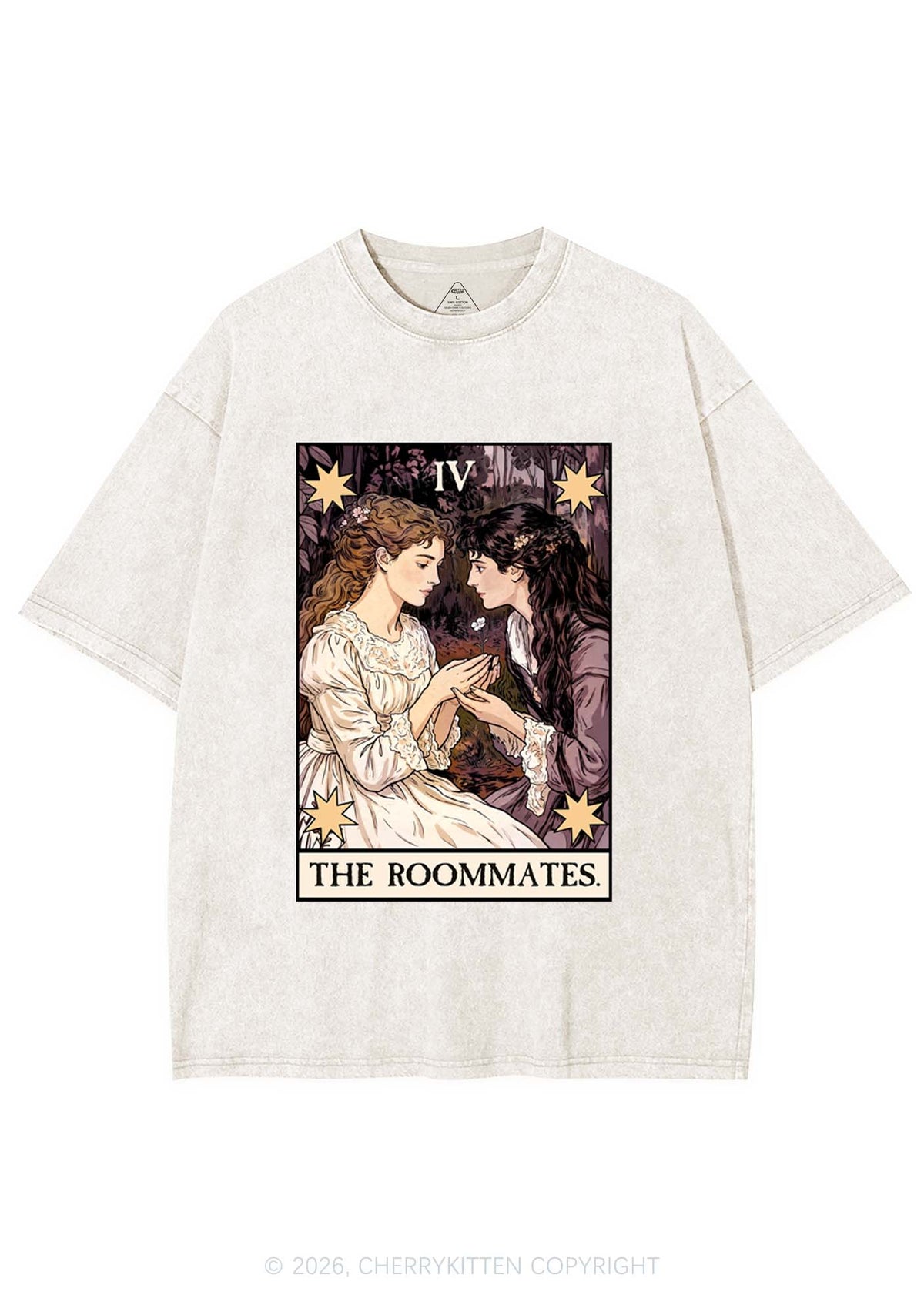 The Roommates Stars Tarot Pride Y2K Shirts Washed Tee Cherrykitten